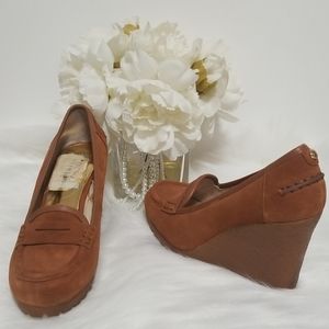 Michael Kors Rory Wedge Loafers Leather Suede Shoes